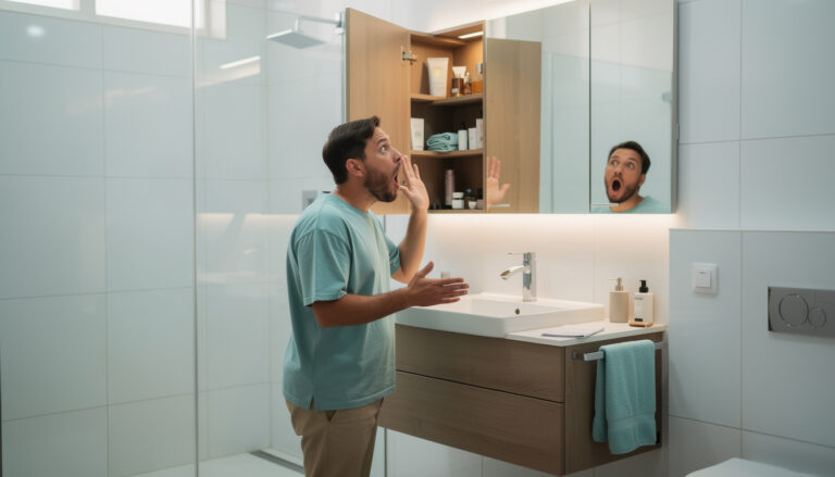 Dit detail dat iedereen over het hoofd ziet in een kleine badkamer